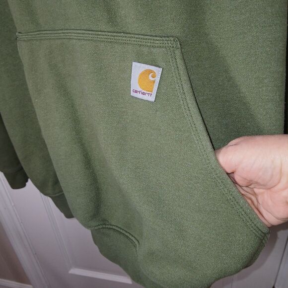 ​Carhartt Men's 2XL Loose Fit Midweight Hoodie Moss Green Logo Sleeve TS6022-M - Picture 5 of 15